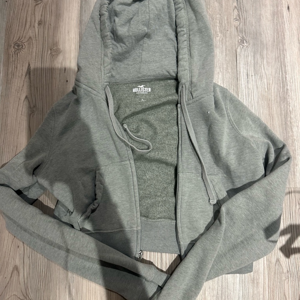 Hollister Heather Gray Zip-Up Hoodie